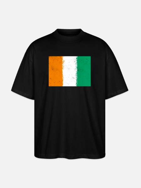 Flag of Côte d'Ivoire - Stanley/Stella Oversized Unisex Organic T-shirt Blaster 2.0 - black