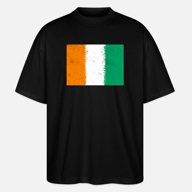 Flagge von Côte d'Ivoire - Stanley/Stella Oversized Unisex Bio T-Shirt Blaster 2.0 - Schwarz