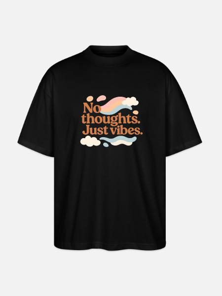 Whimsical Cloud and Rainbow Motivational Design - Stanley/Stella Oversized Unisex Organic T-shirt Blaster 2.0 - black