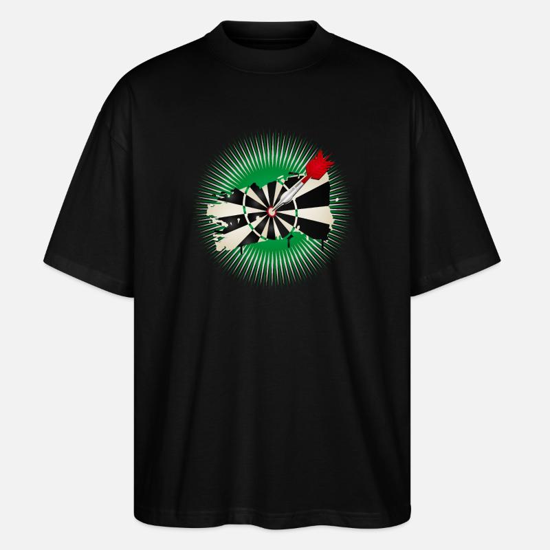 Dartscheibe im Graffiti-Stil mit Treffer - Stanley/Stella Oversized Unisex Bio T-Shirt Blaster 2.0 - Schwarz