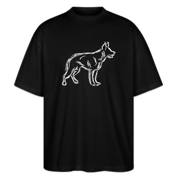 Chien de berger - T-shirt bio Blaster 2.0 coupe oversize Stanley/Stella Unisexe - noir - Devant - Alina (178cm) & Michal (187cm)