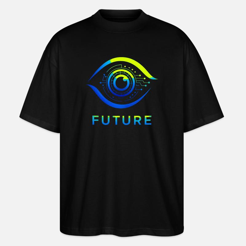 Futuristic Circle Technology Design - Stanley/Stella Oversized Unisex Organic T-shirt Blaster 2.0 - black