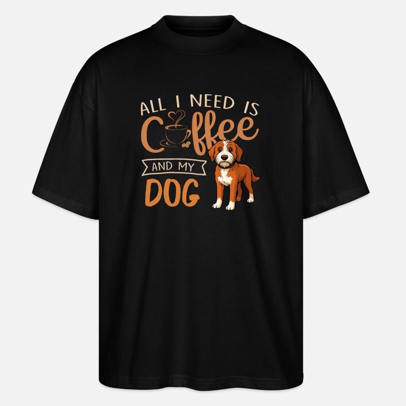 Kaffee, Hund und ich - Stanley/Stella Oversized Unisex Bio T-Shirt Blaster 2.0 - Schwarz