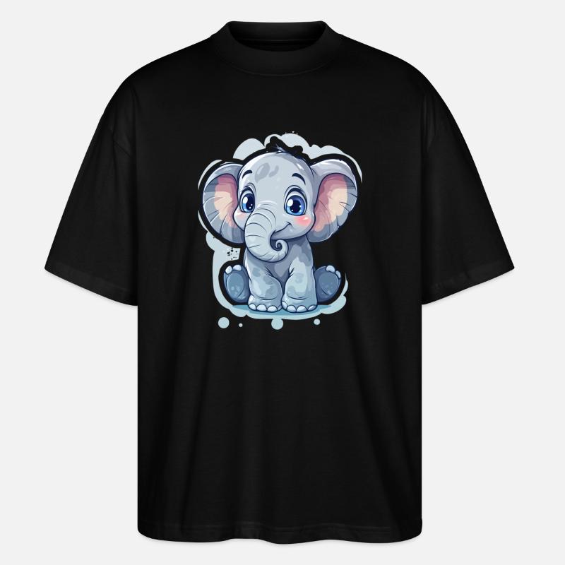 Elefant - Stanley/Stella Oversized Unisex Bio T-Shirt Blaster 2.0 - Schwarz