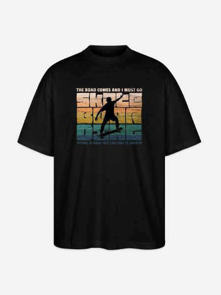 Skateboard Skating Skate Fan70s Retro Skater - Stanley/Stella Oversized Unisex Organic T-shirt Blaster 2.0 - black