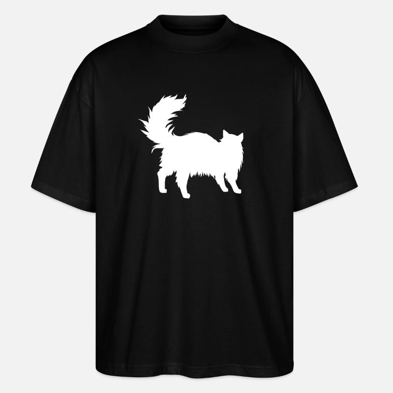 katzen silhouette langhaarig - Stanley/Stella Oversized Unisex Bio T-Shirt Blaster 2.0 - Schwarz