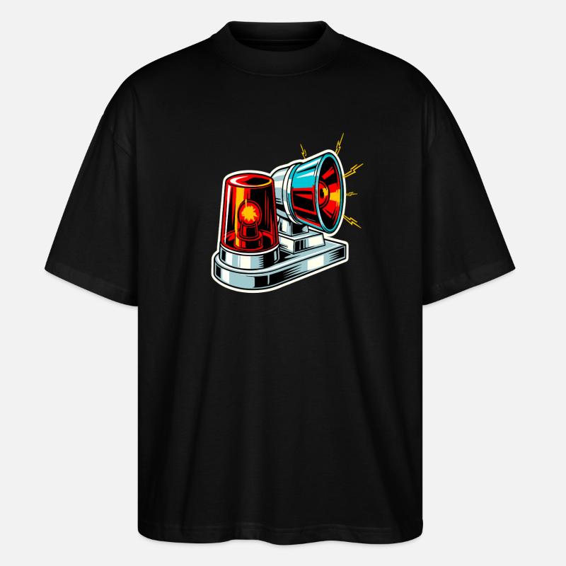 Fire Siren Warning Light - Stanley/Stella Oversized Unisex Organic T-shirt Blaster 2.0 - black