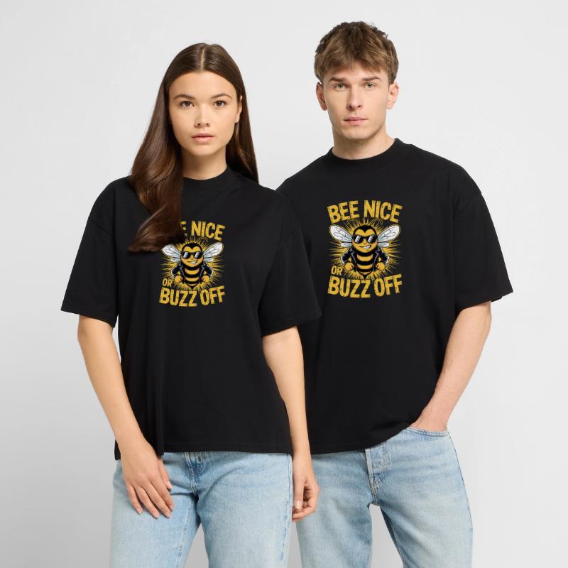 Bee Beekeeper Bee Nice Or Buzz Off Beekeeper Stanley/Stella Oversized Unisex Organic T-shirt Blaster 2.0
