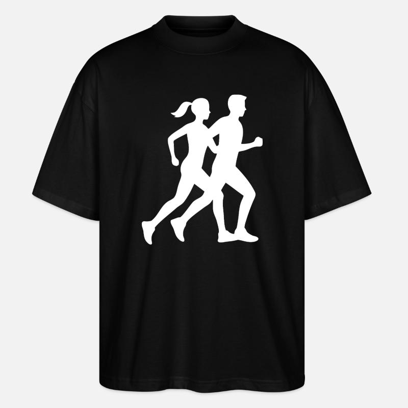 Dynamisches Laufsilhouetten-Design - Stanley/Stella Oversized Unisex Bio T-Shirt Blaster 2.0 - Schwarz