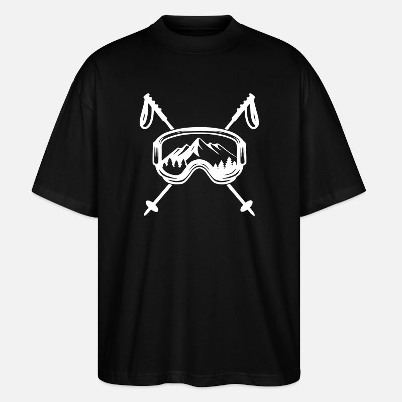 Mountain Wilderness Skibrille Design - Stanley/Stella Oversized Unisex Bio T-Shirt Blaster 2.0 - Schwarz