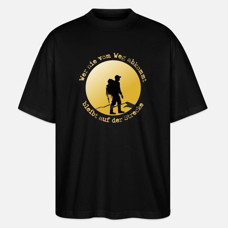 Wanderer auf der Straße - Stanley/Stella Oversized Unisex Bio T-Shirt Blaster 2.0 - Schwarz