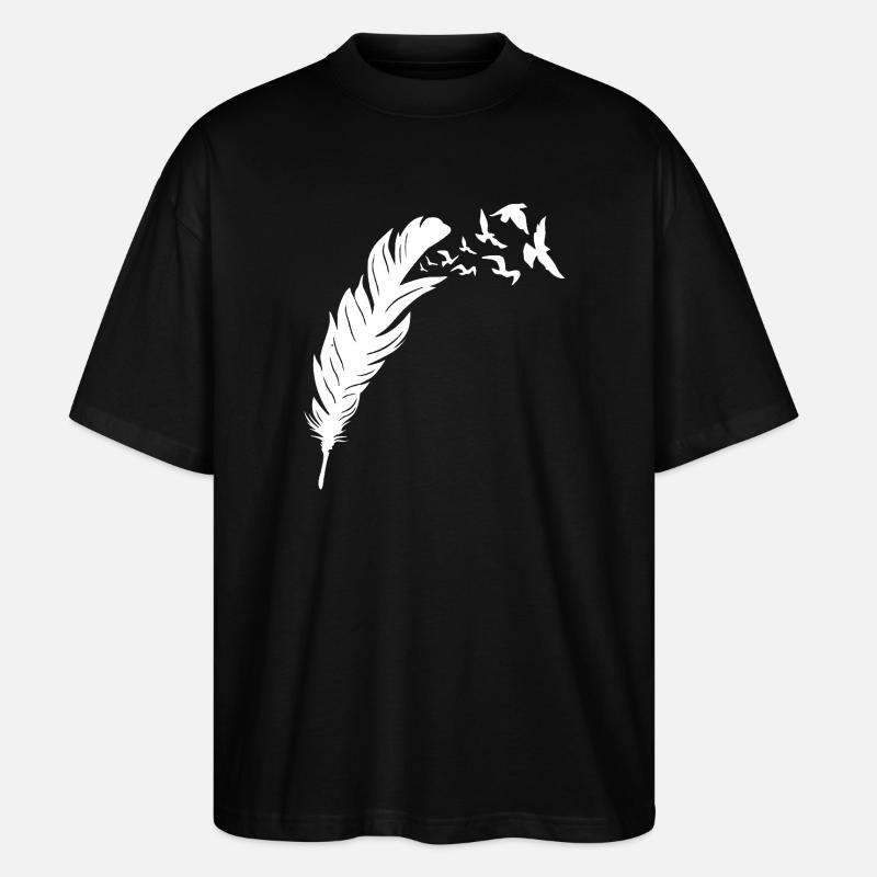 Feathered Freedom Bird Flight Design - Stanley/Stella Oversized Unisex Organic T-shirt Blaster 2.0 - black