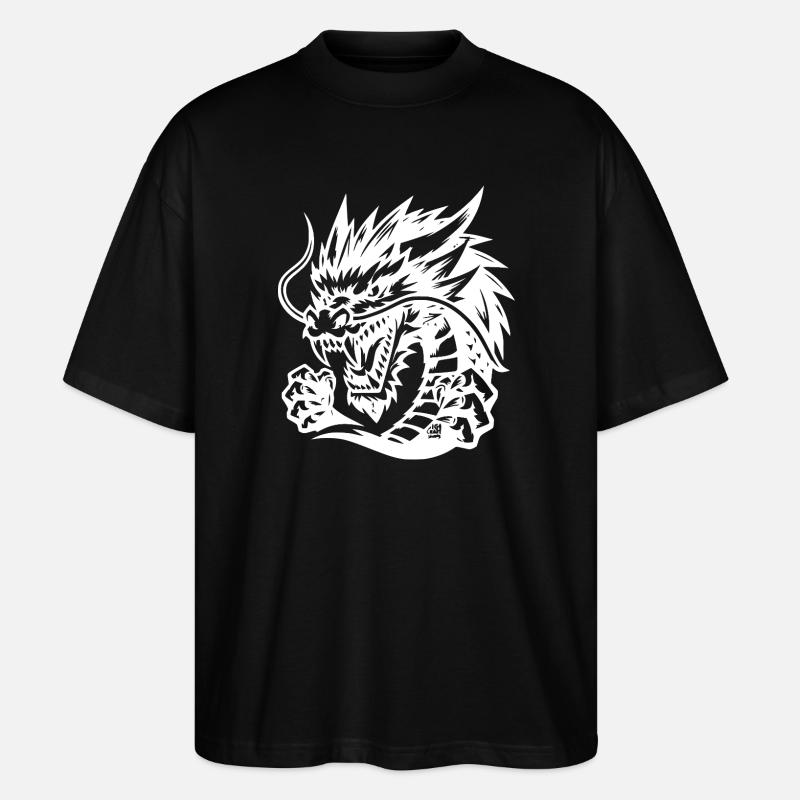Ewiger Drache Tattoo Design - Stanley/Stella Oversized Unisex Bio T-Shirt Blaster 2.0 - Schwarz