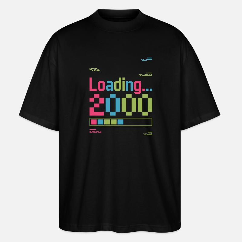 Pixel Retro Design Loading 2000 - Stanley/Stella Oversized Unisex Bio T-Shirt Blaster 2.0 - Schwarz