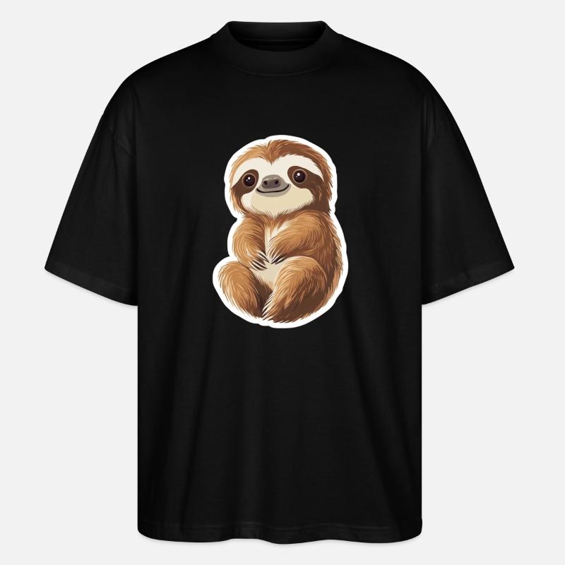 Faultier - Stanley/Stella Oversized Unisex Bio T-Shirt Blaster 2.0 - Schwarz