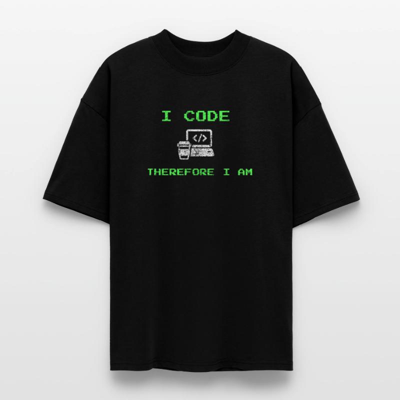 I Code Therefore I Am – Funny Developer Tee Stanley/Stella Oversized Unisex Organic T-shirt Blaster 2.0
