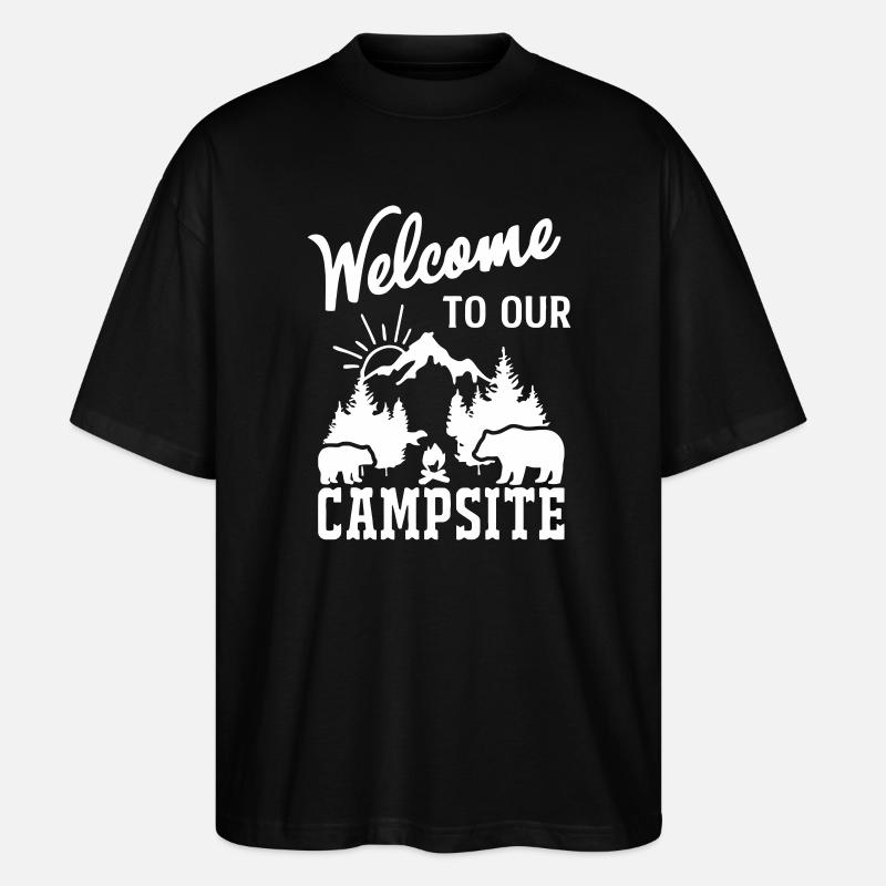Bergnatur Lagerfeuerszene - Stanley/Stella Oversized Unisex Bio T-Shirt Blaster 2.0 - Schwarz
