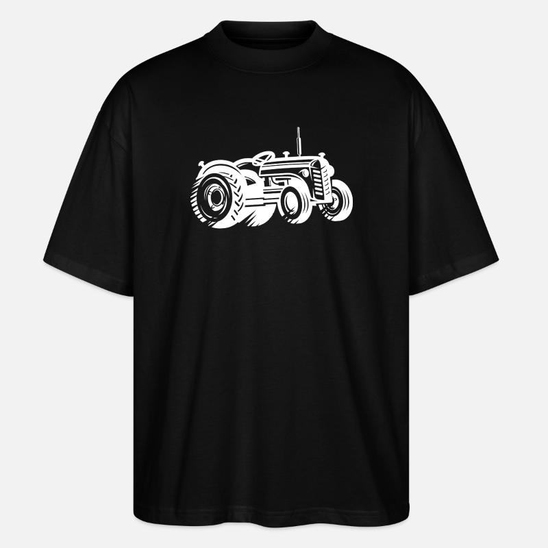Traktor Silhouette Bauer Landwirtschaft - Stanley/Stella Oversized Unisex Bio T-Shirt Blaster 2.0 - Schwarz