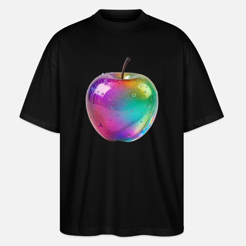 Regenbogen Apfel Ästhetik Design - Stanley/Stella Oversized Unisex Bio T-Shirt Blaster 2.0 - Schwarz