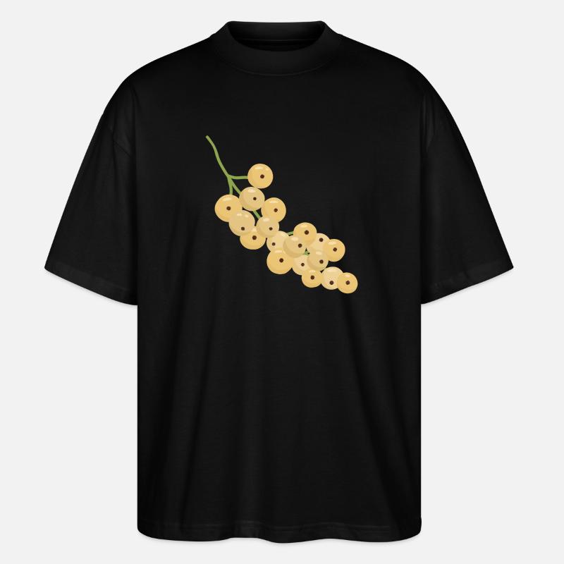 Illustration de grappe de groseille blanche - T-shirt bio Blaster 2.0 coupe oversize Stanley/Stella Unisexe - noir
