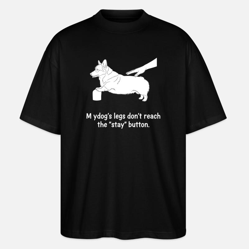 Der Bleib-Knopf - Stanley/Stella Oversized Unisex Bio T-Shirt Blaster 2.0 - Schwarz