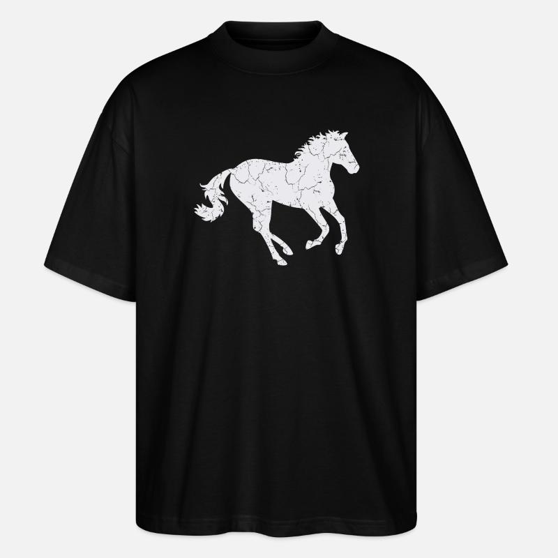 Cheval blanc au galop - T-shirt bio Blaster 2.0 coupe oversize Stanley/Stella Unisexe - noir