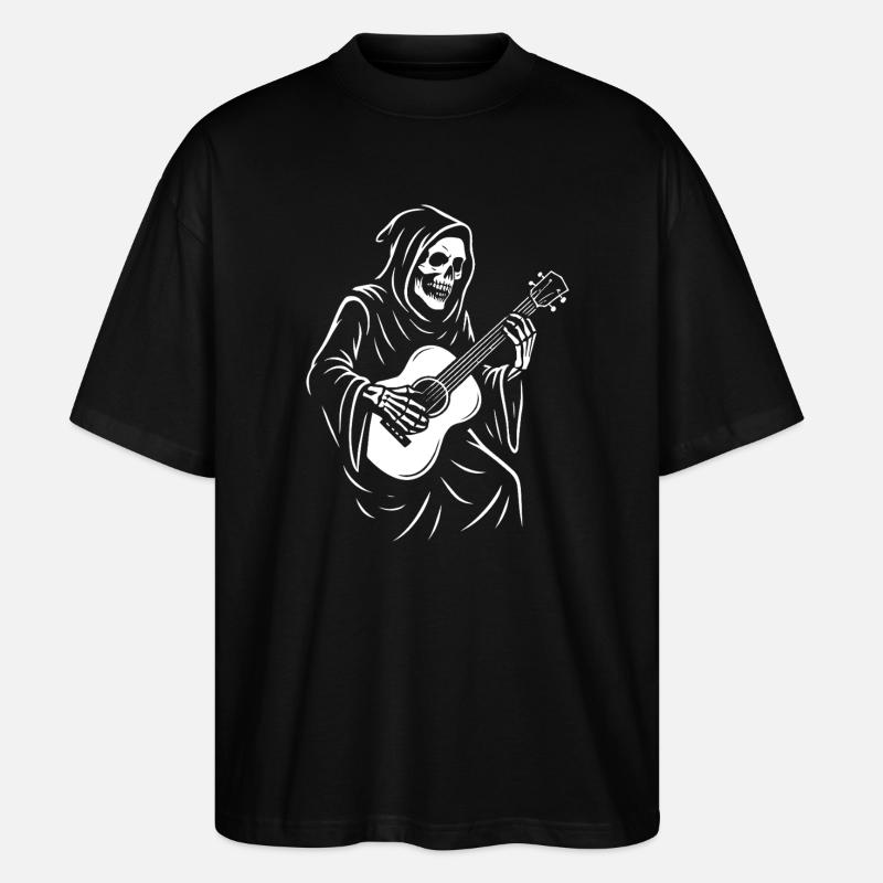 Sensenmann spielt Gitarre Design - Stanley/Stella Oversized Unisex Bio T-Shirt Blaster 2.0 - Schwarz