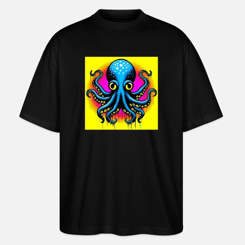 Octopus - Stanley/Stella Oversized Unisex Organic T-shirt Blaster 2.0 - black