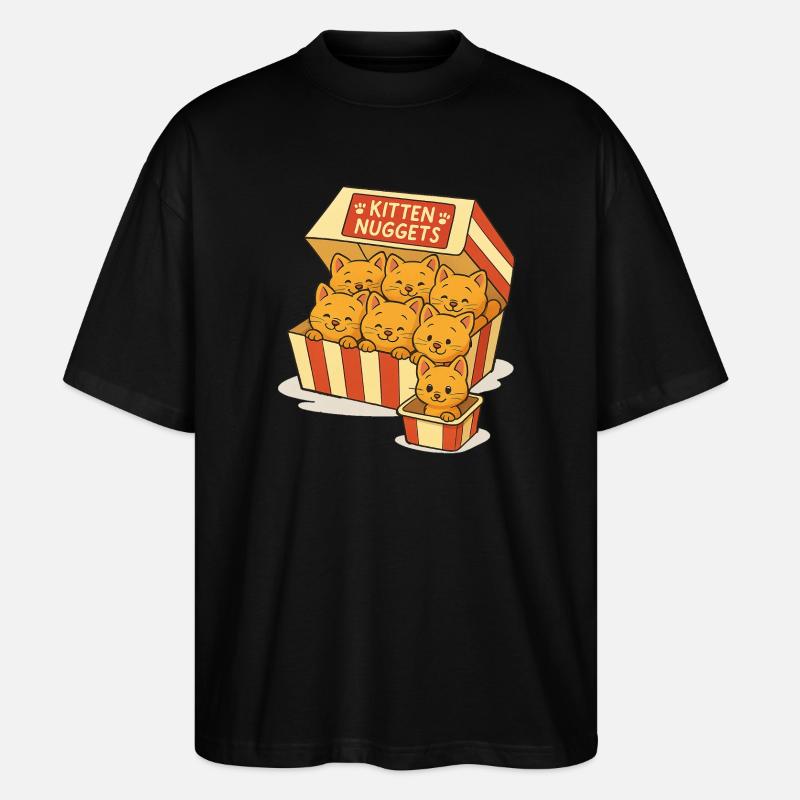 Cat capsules with cute faces - Stanley/Stella Oversized Unisex Organic T-shirt Blaster 2.0 - black