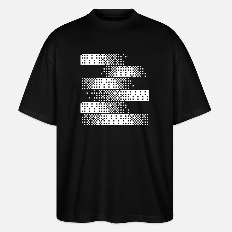 Motif de pixels numériques abstraits - T-shirt bio Blaster 2.0 coupe oversize Stanley/Stella Unisexe - noir