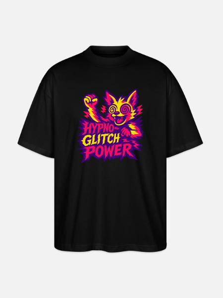Hypno Glitch Power! - Stanley/Stella Oversized Unisex Organic T-shirt Blaster 2.0 - black