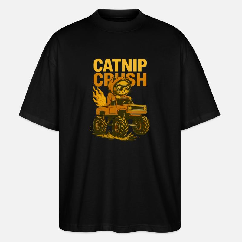 Monstertruck Katze - Stanley/Stella Oversized Unisex Bio T-Shirt Blaster 2.0 - Schwarz