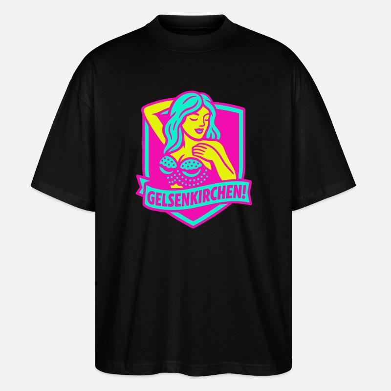 Gelsenkirchen Superstar in pink - Stanley/Stella Oversized Unisex Bio T-Shirt Blaster 2.0 - Schwarz