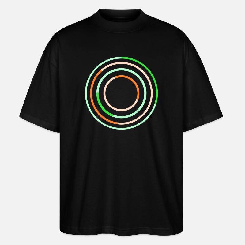 Conception abstraite de lignes circulaires - T-shirt bio Blaster 2.0 coupe oversize Stanley/Stella Unisexe - noir