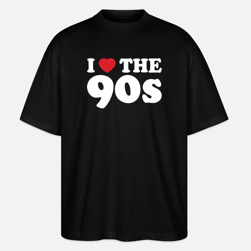 Buntes 90er-Jahre-Retro-Design - Stanley/Stella Oversized Unisex Bio T-Shirt Blaster 2.0 - Schwarz