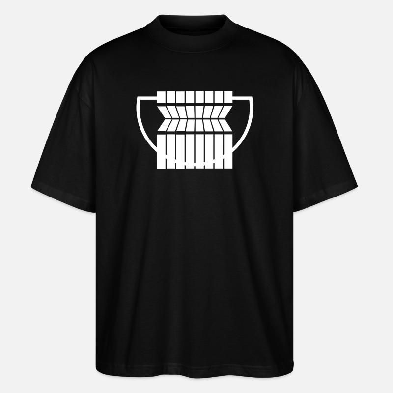 Abstract Geometric Pattern on Monochrome - Stanley/Stella Oversized Unisex Organic T-shirt Blaster 2.0 - black