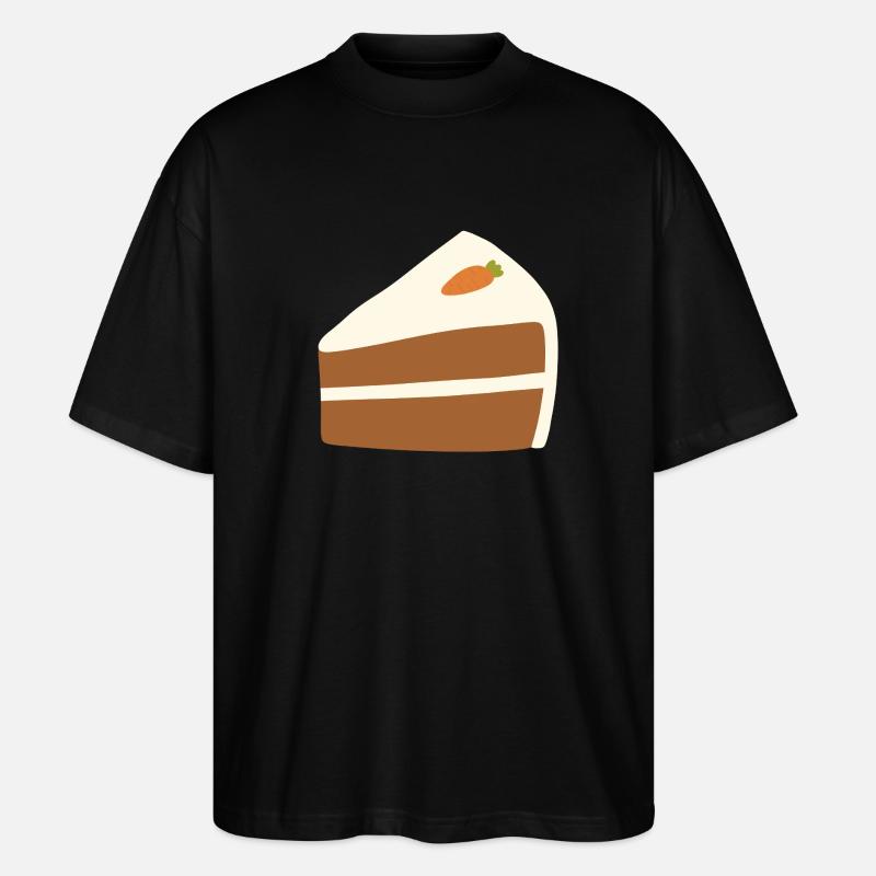 Minimalistische Karottenkuchen-Illustration - Stanley/Stella Oversized Unisex Bio T-Shirt Blaster 2.0 - Schwarz