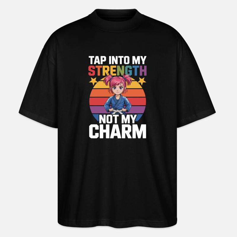 Mädchen im Karateanzug mit Regenbogen-Motiv - Stanley/Stella Oversized Unisex Bio T-Shirt Blaster 2.0 - Schwarz