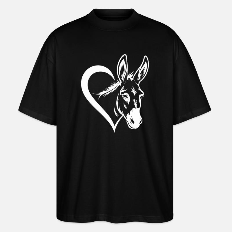 Herz und Esel - Stanley/Stella Oversized Unisex Bio T-Shirt Blaster 2.0 - Schwarz