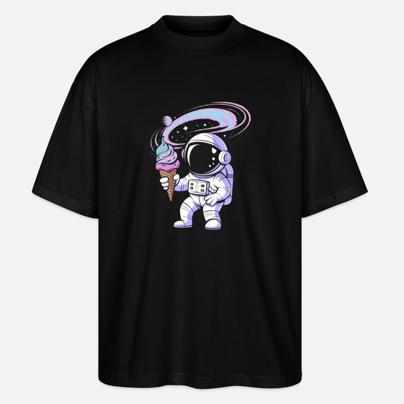 Weltraum-Astronaut mit Eis - Stanley/Stella Oversized Unisex Bio T-Shirt Blaster 2.0 - Schwarz