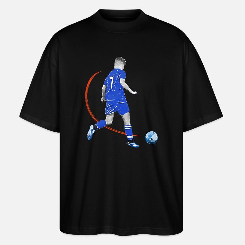 Fussballspieler mit Ball - Stanley/Stella Oversized Unisex Bio T-Shirt Blaster 2.0 - Schwarz
