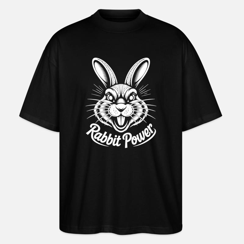 Energetic rabbit design - Stanley/Stella Oversized Unisex Organic T-shirt Blaster 2.0 - black