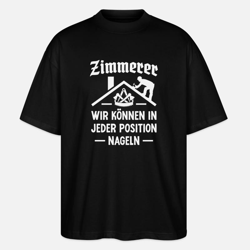 Zimmerer Handwerk Zimmermann Zunftzeichen - Stanley/Stella Oversized Unisex Bio T-Shirt Blaster 2.0 - Schwarz