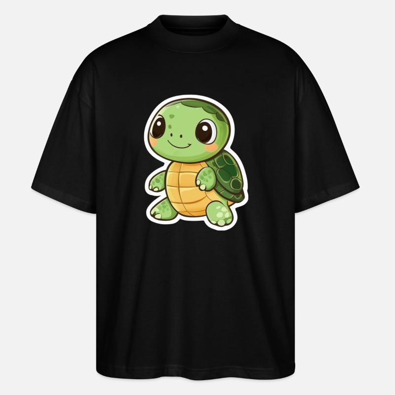Schildkröte - Stanley/Stella Oversized Unisex Bio T-Shirt Blaster 2.0 - Schwarz