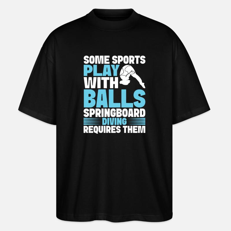 Kunstspringen Turmspringer Sprungbrett - Stanley/Stella Oversized Unisex Bio T-Shirt Blaster 2.0 - Schwarz