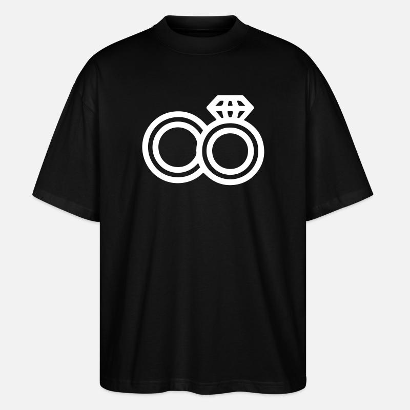 Eheringe Hochzeitsringe - Stanley/Stella Oversized Unisex Bio T-Shirt Blaster 2.0 - Schwarz