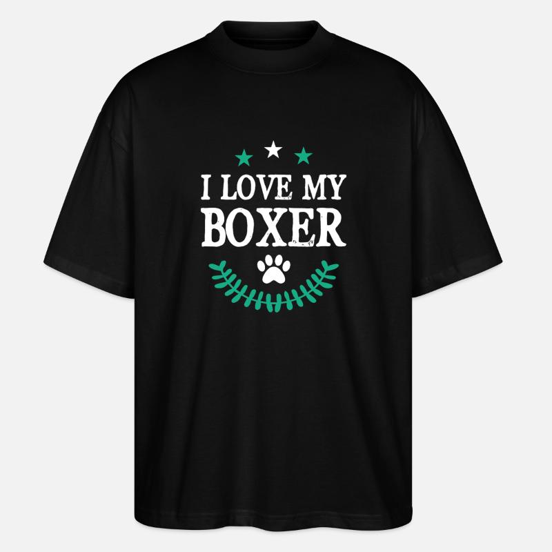 J’adore mon Boxer - T-shirt bio Blaster 2.0 coupe oversize Stanley/Stella Unisexe - noir