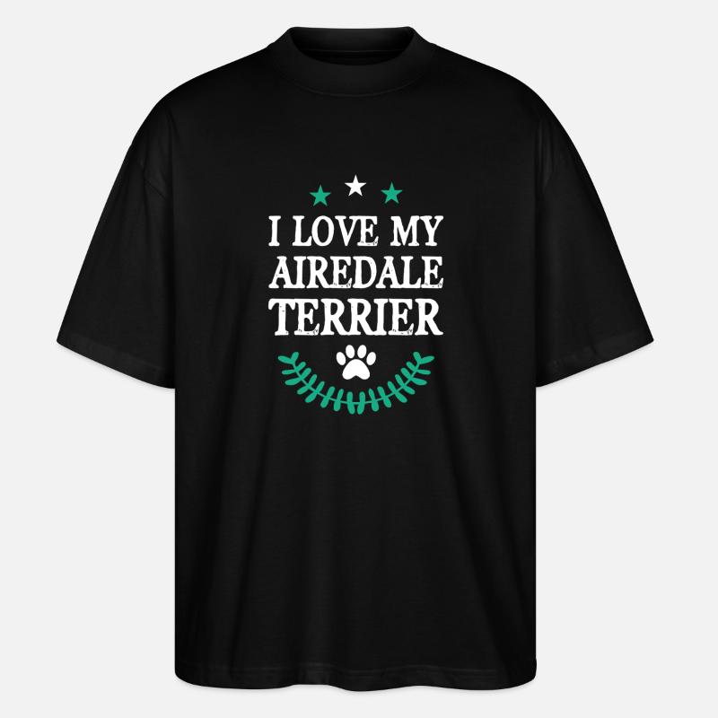 AIREDALE TERRIER - Stanley/Stella Oversized Unisex Bio T-Shirt Blaster 2.0 - Schwarz