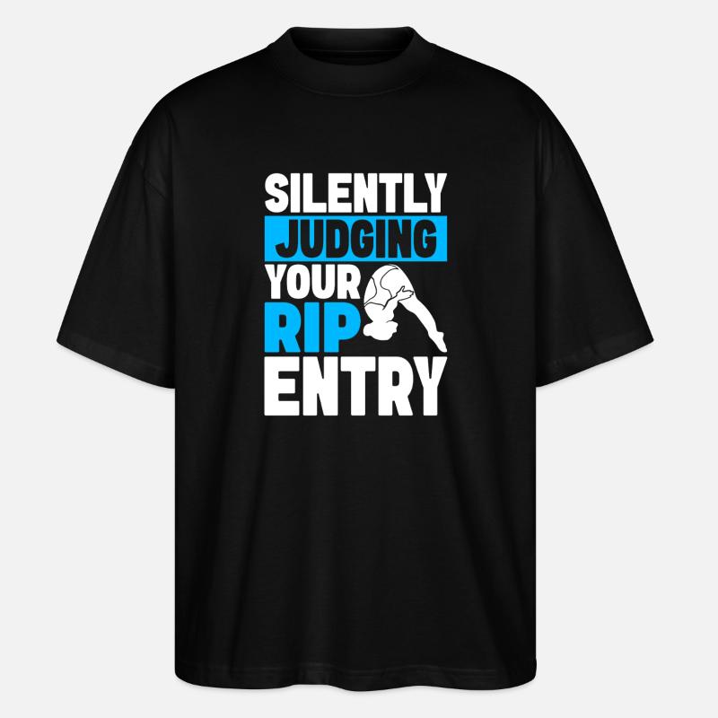 Kunstspringen Turmspringer Sprungbrett - Stanley/Stella Oversized Unisex Bio T-Shirt Blaster 2.0 - Schwarz