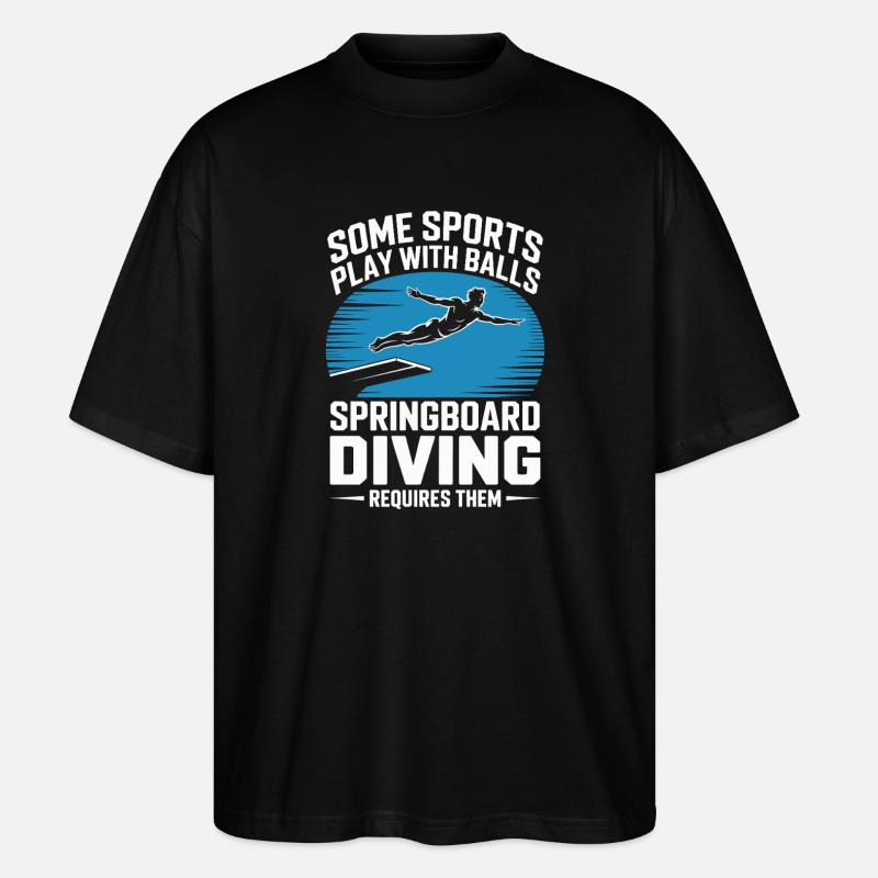 Kunstspringen Turmspringer Sprungbrett - Stanley/Stella Oversized Unisex Bio T-Shirt Blaster 2.0 - Schwarz